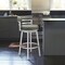 Armen Living Titana 26" Counter Height Swivel Gray Faux Leather and Brushed Stainless Steel Bar Stool 840254335073 - alternate 2